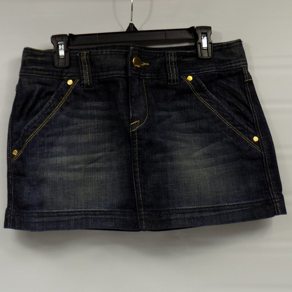 Express Denim Mini Skirt Embellished Pocket Size 8 - Picture 1 of 9